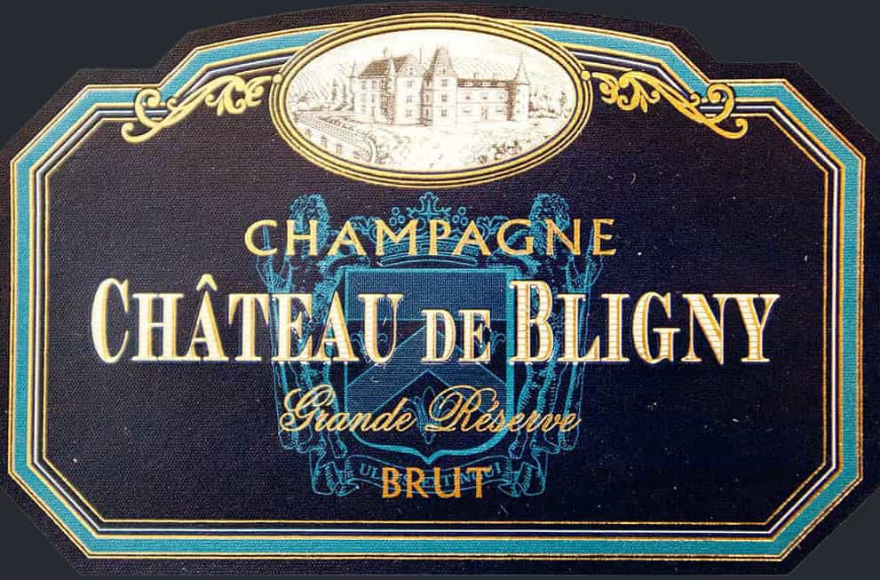 Chateau de Bligny Štítek na šampaňské