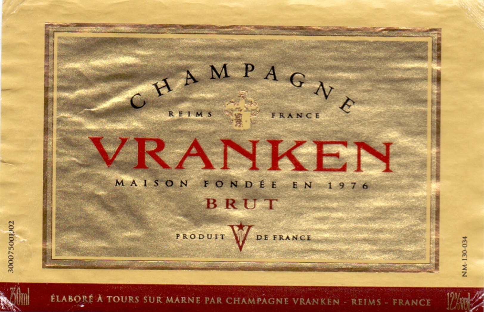 Vranken Champagne etykiety stare