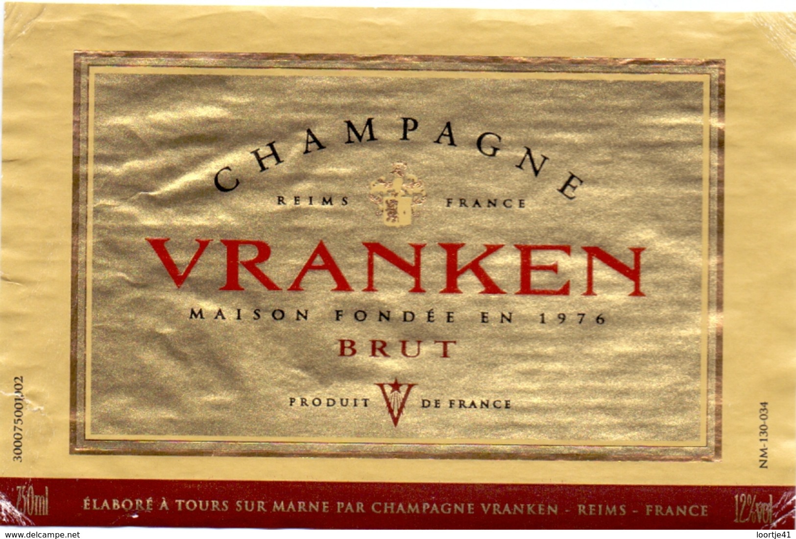 Vranken Etikety na šampaňské staré